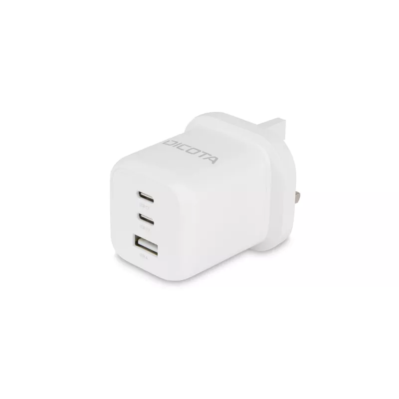 Dicota Netzteil - kompakt, GaN - 65 Watt - 5 A - PD 3.0 - 3 Ausgangsanschlüsse (2 x USB-C, USB)