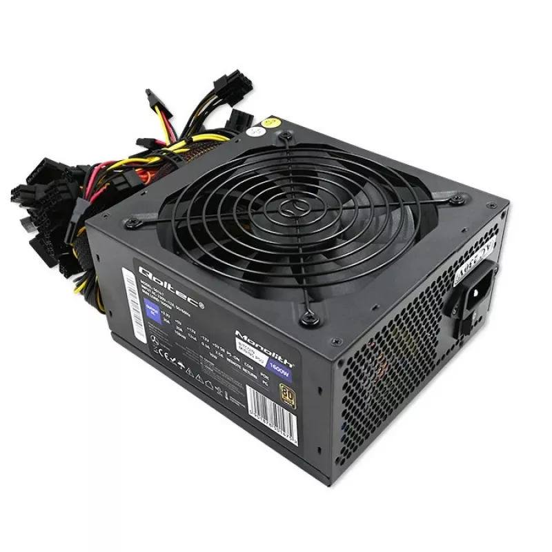 Netzteil QOLTEC Gaming Miner 1600W Gold, 1600 W, ATX, Gold-Effizienz