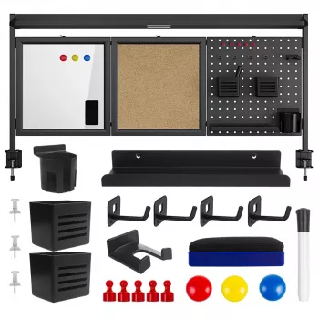 Schreibtischtrennwand ergo office ER-300 B, Breite 1250 mm, max. Belastung 10 kg