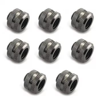 XSPC Connector G1/4 zu 14mm Hardtube, schwarz chrom - 8 Stück