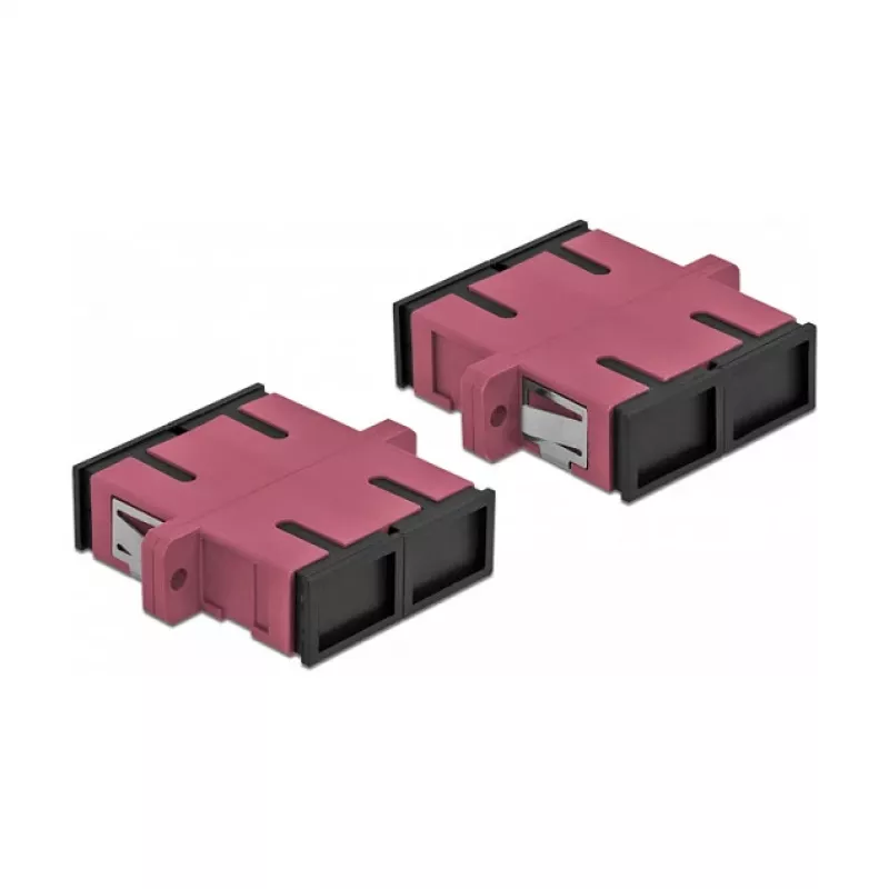 Glasfaser-SC-Kupplung Buchse-Buchse DELOCK 85998, violett, 4er-Pack