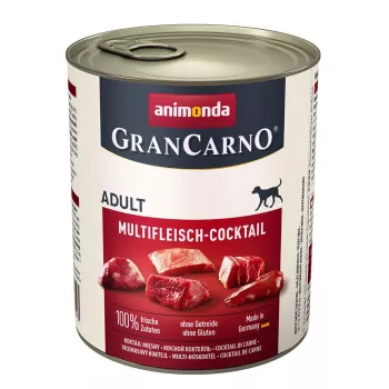 Nassfutter für Hunde Animonda GranCarno Multi Meat Cocktail 800 g — Rind, Huhn, Wild, Herz, Pute, adult