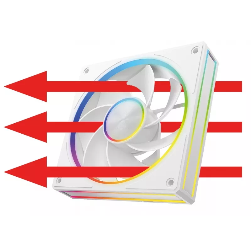 Gehäuselüfter MODECOM VOLCANO LOOP 120 ARGB Reverse Fan Weiß 120 mm, PWM, 400–1400 RPM
