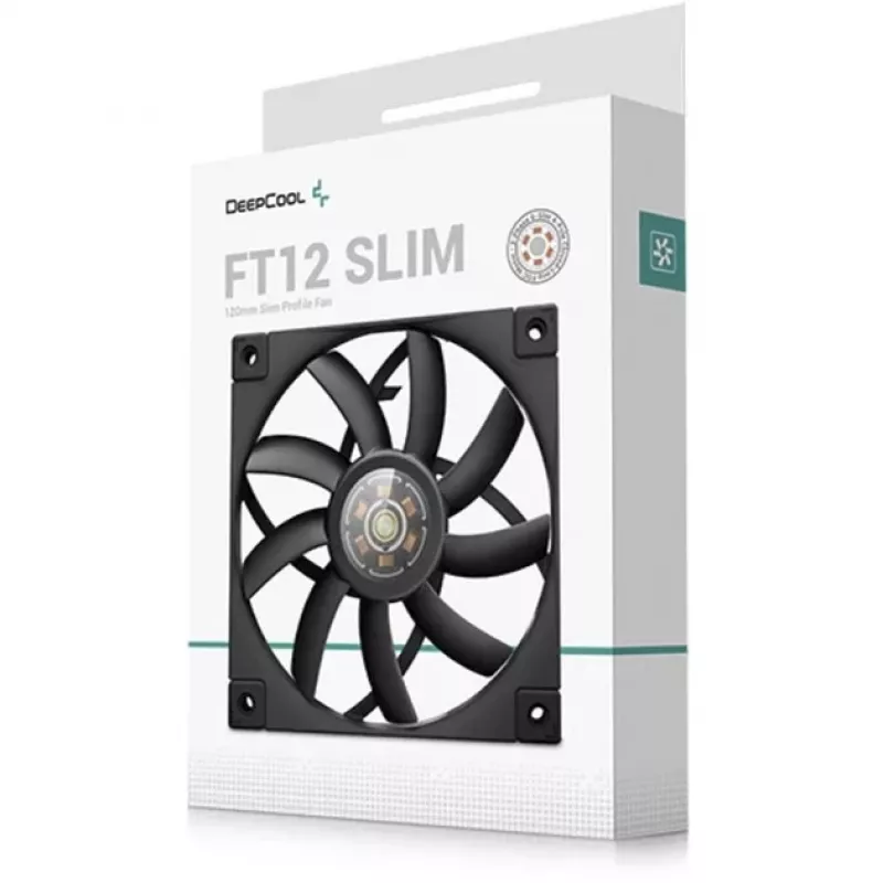 120-mm-PWM-schlank-Gehäuselüfter DeepCool FT12 schlank – Schwarz, Low-Profile-Design, PWM-Steuerung