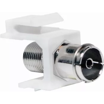 Logilink Keystone In-Line Coupler - RF-Invertieradapter - IEC-Anschluss (W) auf F-Stecker (W) - Weiß - Keystone-Buchse (NK0020)