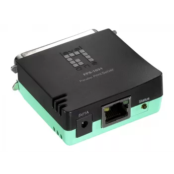 LevelOne Parallel-Printserver, Schwarz, Grün, Aktivität, Link, Strom, Status, Taiwan, Ethernet LAN, IEEE 802.3, IEEE 802.3u, 10,100 Mbit/s