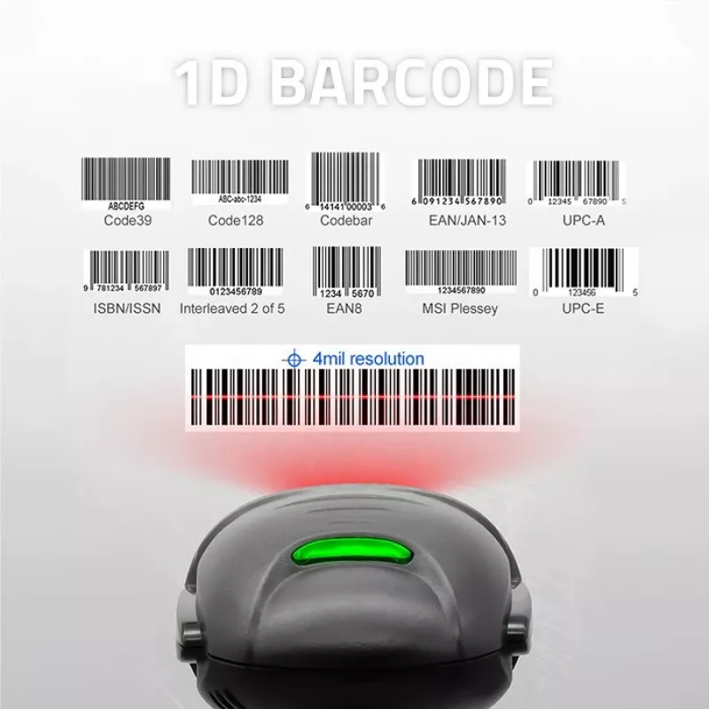Qoltec 1D Laser Barcode Reader | USB | Schwarz