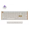 Mechanische Tastatur Keychron K4 HE 96% QWERTY — USB, RF Wireless & Bluetooth, 100 Tasten, RGB, Weiß/Holz
