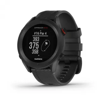GPS-Golfuhr GARMIN Approach S12 Schwarz, 43 mm Gehäuse, Silikonarmband, 30 h GPS-Akku