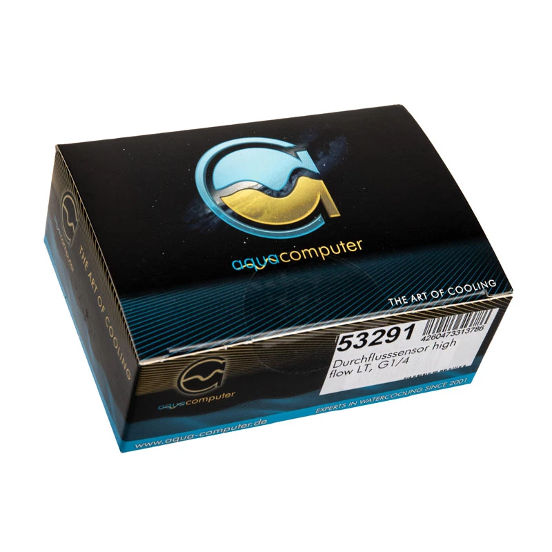 Aqua-Computer Durchflusssensor high flow LT G1/4 — schwarz, G1/4 Anschluss, 51×42×30 mm