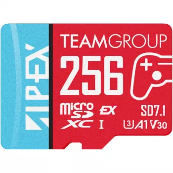 MicroSD Express Speicherkarte Team Group APEX SD7.1 256 GB, rot/blau