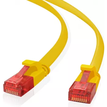 Patchkabel helos Ultra schlank 15 m UTP Cat6a flach — 15 m Länge, UTP, Cat6a, flaches Design