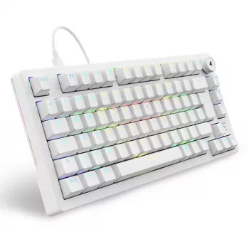 Sharkoon SGK25 75% QWERTZ USB kabelgebundene RGB LED Tastatur weiß