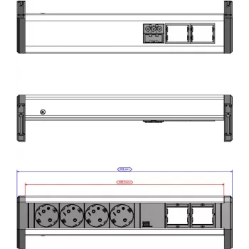 Steckdosenleiste Bachmann DESK 902.032 — 4x CEE-Steckdosen, Desktop-Stromverteilung