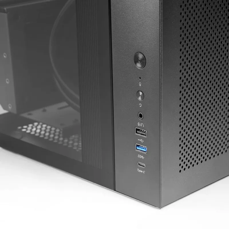 PC Midi Tower Gehäuse TACENS Mars Gaming MC-INFINIOLITE, Schwarz, Temperglas, unterstützt ATX/Micro-ATX/Mini-ITX, 120 mm Lüfter