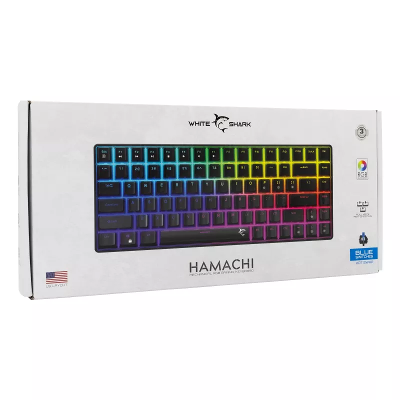 Mechanische Tastatur White Shark GK-005121 mit RGB-Beleuchtung und Blue-Switches