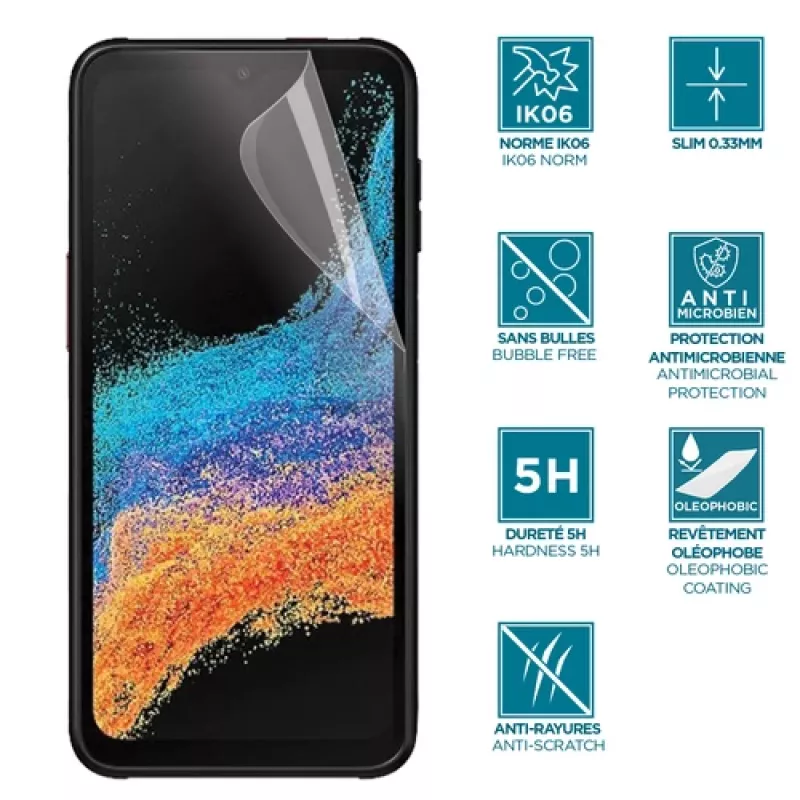 Klare Displayschutzfolie Mobilis 036271 Samsung Galaxy Xcover 6 Pro Antibakteriell Staub Kratzfest Stoßfest