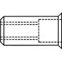 Blindnietmutter GESIPA Al M5x7x12,5 kleiner Kopf, Klemmbereich 0,5–3,0 mm, Packung mit 500