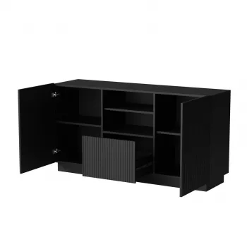 Kommode Cama LIVERTI 150x42x78 cm, schwarz, Spanplatte, 1 Schublade