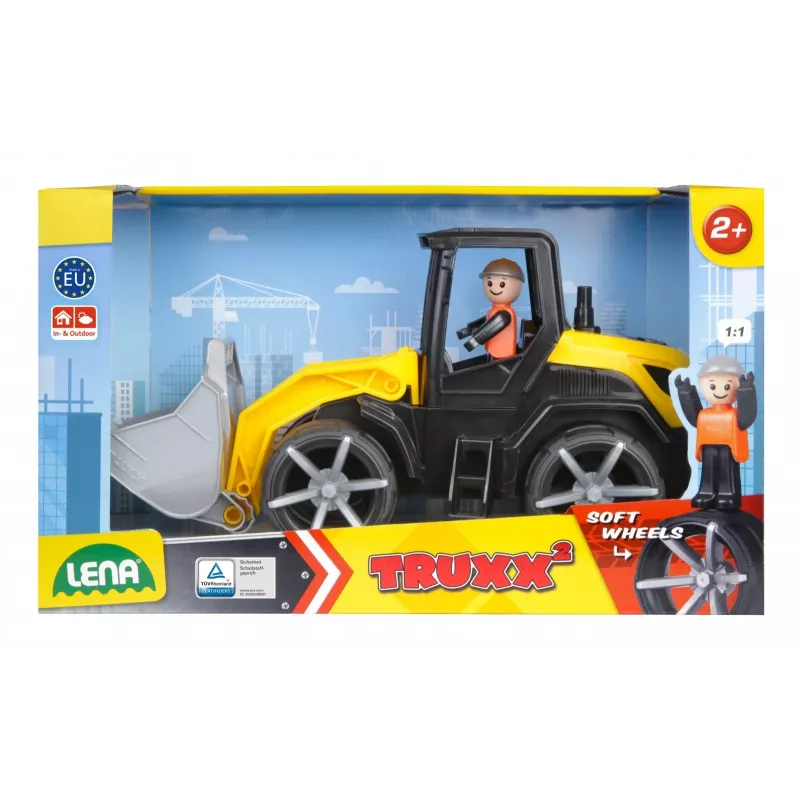 Spielzeug-Bulldozer Lena Truxx 2 Open Box 04512, Kunststoff-Baufahrzeug, Schiebespielzeug, kompakte Größe