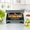 Sandwichmaker Rommelsbacher SWG 700 – kompakter 3-in-1 elektrischer Grill mit 3 Wechselplatten (Sandwich, belgische Waffel, Grill), Edelstahlakzenten