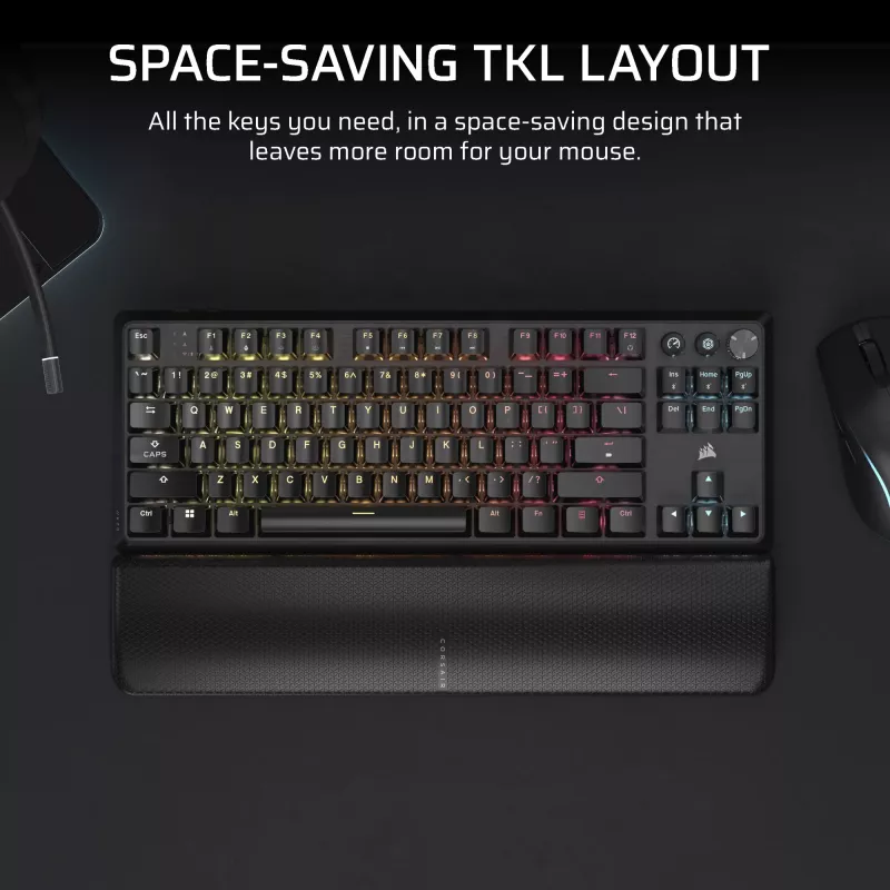 Corsair K70 CORE TKL Tastatur Gaming USB + RF Wireless + Bluetooth QWERTZ Deutsch Schwarz