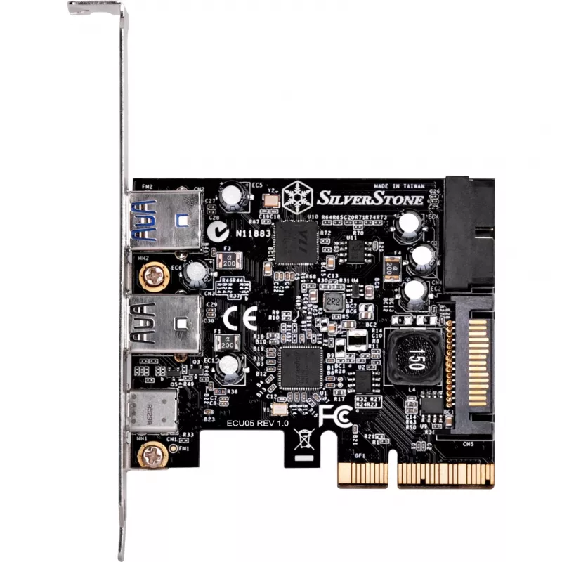 SilverStone ECU05 - USB-Adapter - PCIe 2.0 x2 Low Profile - USB 3.1 Typ C x 1 + USB3.0 x 2 + USB3.0 (intern) x 2 (SST-ECU05)