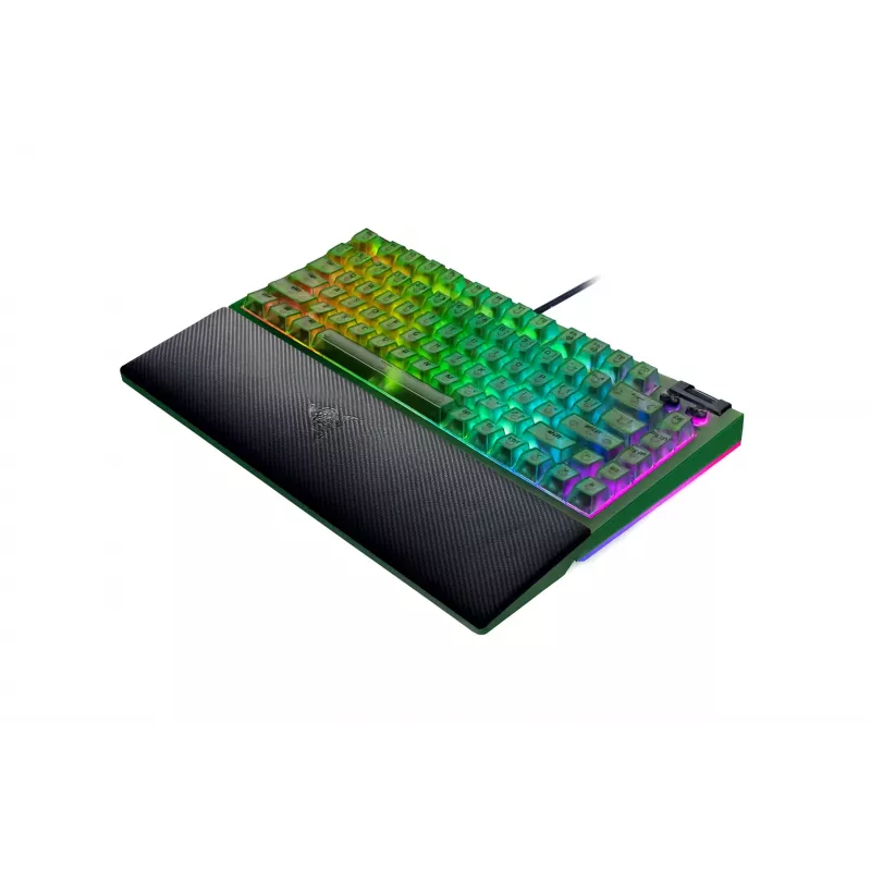 Mechanische Gaming-Tastatur Razer SchwarzWidow V4 75% — Kabelgebunden US-Layout, Phantom Grün Edition, taktile mechanische Razer-Schalter