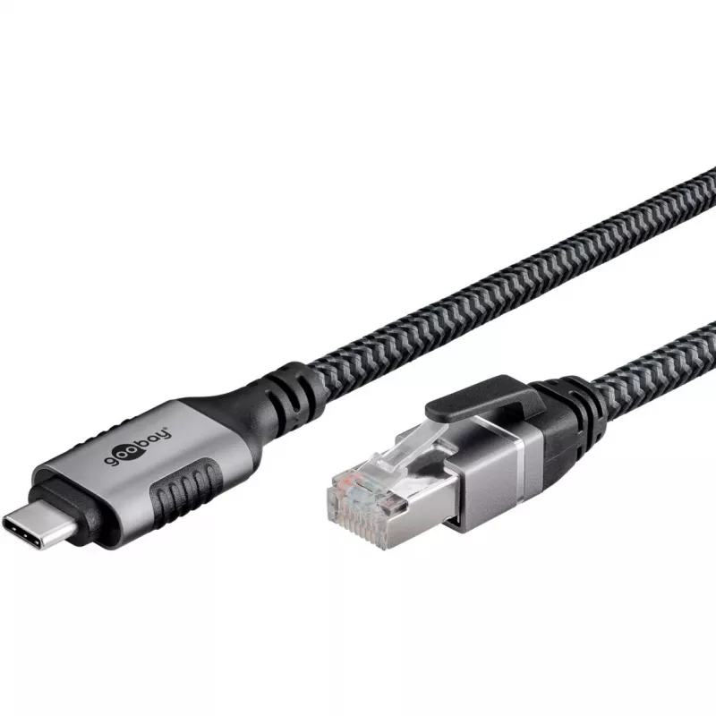 Goobay 70755 USB-C auf RJ45 Ethernet CAT 6 Kabel für stabile kabelgebundene Internetverbindung mit Router/Modem/Netzwerk-Switch/Ersetzt USB auf RJ45 Adapter / 1