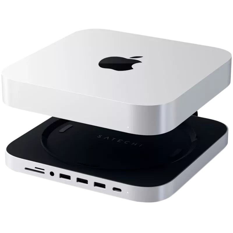 Satechi USB Typ-C Aluminium-Ständer und Hub für Apple Mac mini (Silber)