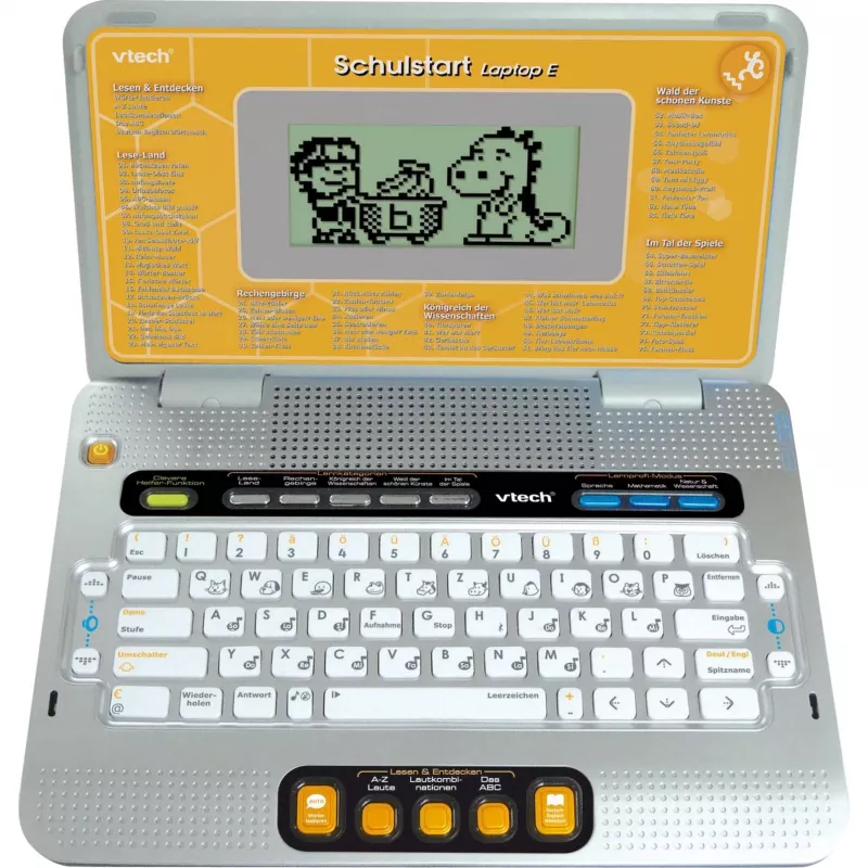 VTech Schulstart Laptop E für Kinder von 6–8 Jahren, silber, interaktives Lernspielzeug