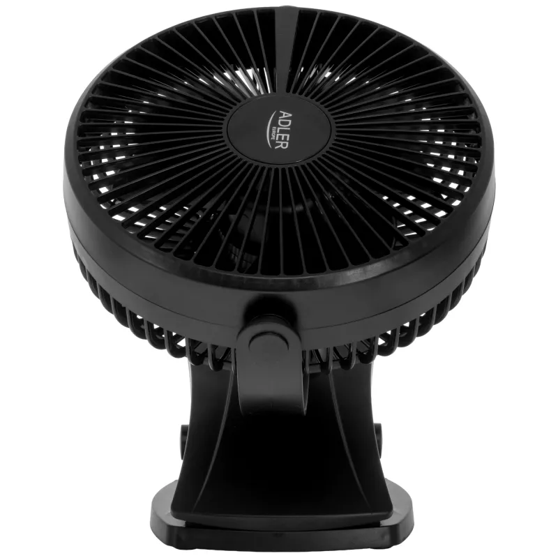 Adler Wiederaufladbarer Clip-on-Tischventilator | AD 7342 | Tischventilator | Schwarz | Durchmesser 15,5 cm | Anzahl Geschwindigkeiten 3 | Oszillation | 5 W