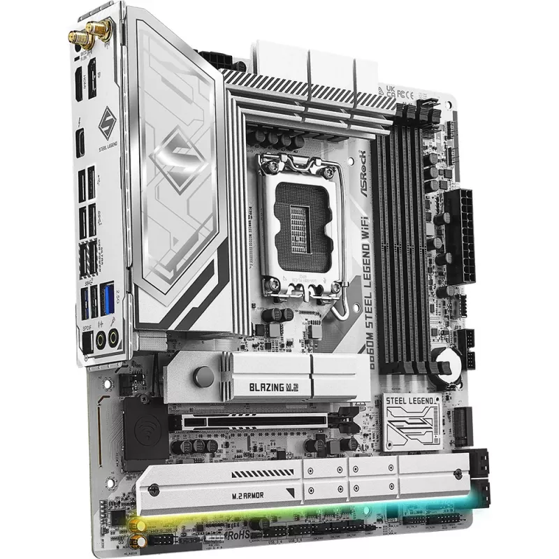 Mainboard ASRock B860M Steel Legend WiFi — Intel B860, LGA 1851, micro‑ATX, DDR5, 4 DIMM, Wi‑Fi 6E, 2.5GbE