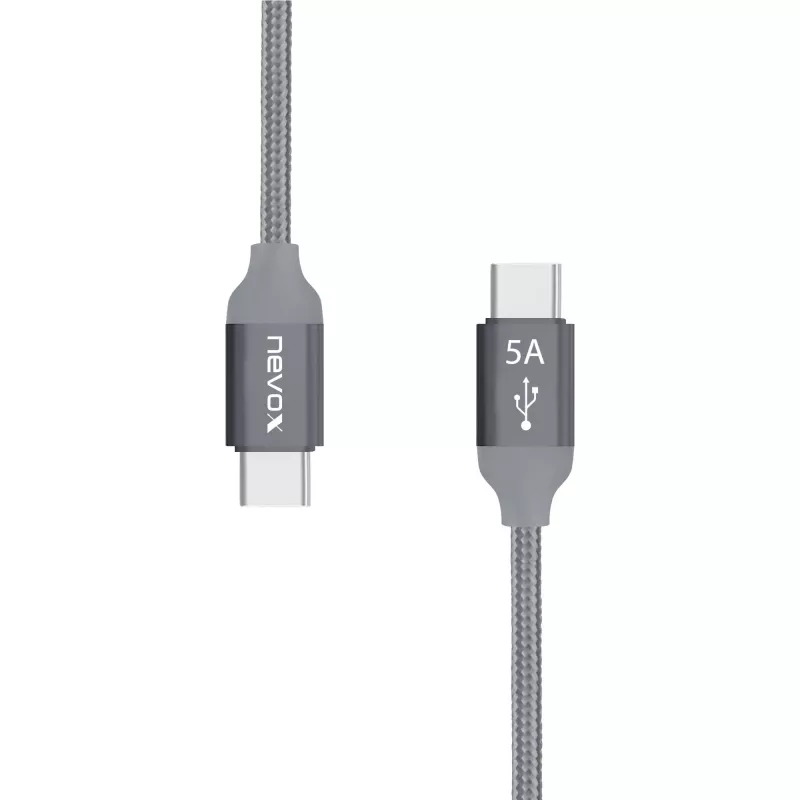 USB-Kabel Nevox 1654 USB 2.0 2 m USB C Grau Silber