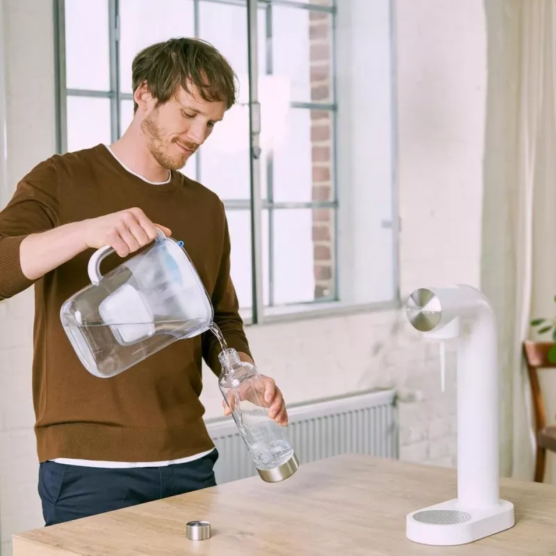 Sprudlerflasche BRITA 1043722 — Edelstahl, 1 L, transparent, 2er-Pack