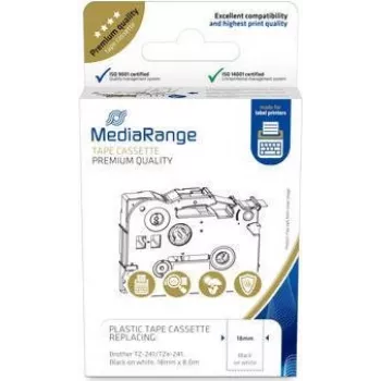 MediaRange Kunststoffbandkassette Brother TZ-241 18 mm 8 m schwarz auf weiß