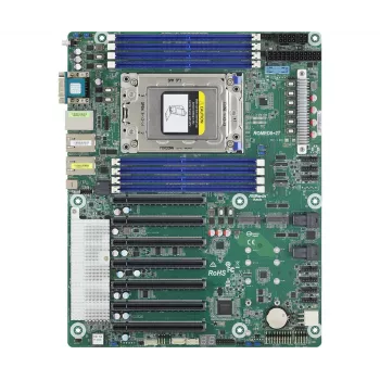 Motherboard ASRock ROMED8-2T ATX für AMD EPYC LGA 4094, 8× DDR4 DIMM, Octa‑Channel, 2× M.2, 8× SATA III, 10GbE, 3× RJ‑45
