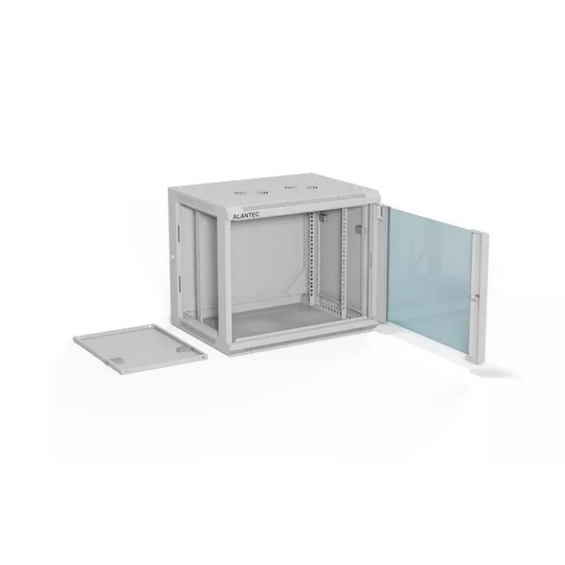 ALANTEC Racking-Schrank 19 Zoll 9HE 600x450, grau flach Packung