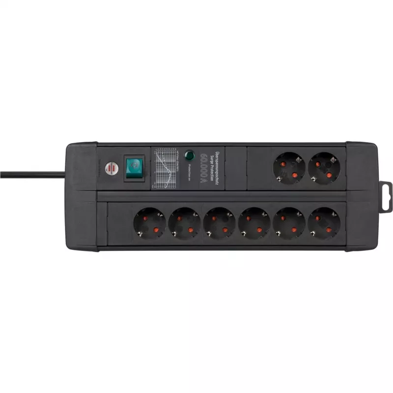 Power extension Brennenstuhl 1256000698 3 m 8 AC outlets Indoor Schwarz