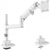 Monitorhalterung DIGITUS Single, Klemme, max. 57 Zoll, Tragfähigkeit 27 kg, VESA 75x75–100x100, weiß
