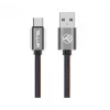 USB-Datenkabel Tellur USB auf Type-C 1 m Denim, geflochtenes 1m-Kabel zum Laden und Datenübertragen