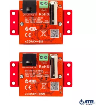 Atte Aktive Ethernet- und PoE-Konverter xCOAX4-SET 18346 – Set für Ethernet über Koax, PoE-Unterstützung