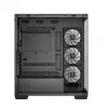 PC-Gehäuse DeepCool CG580 4F Midi Tower — ATX/ITX/MicroATX, gehärtetes Glas, 3×120mm+1×120mm Lüfter, 2×3,5 Zoll & 2×2,5 Zoll, USB-A×2 USB-C×1, schwarz