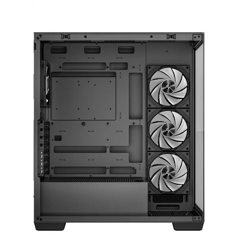 PC-Gehäuse DeepCool CG580 4F Midi Tower — ATX/ITX/MicroATX, gehärtetes Glas, 3×120mm+1×120mm Lüfter, 2×3,5 Zoll & 2×2,5 Zoll, USB-A×2 USB-C×1, schwarz