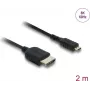 HDMI-Kabel DELOCK 81691 — HDMI Typ A auf Micro HDMI Typ D, 2 m, 48 Gbit/s, bis 7680×4320, vergoldete Kontakte, schwarz