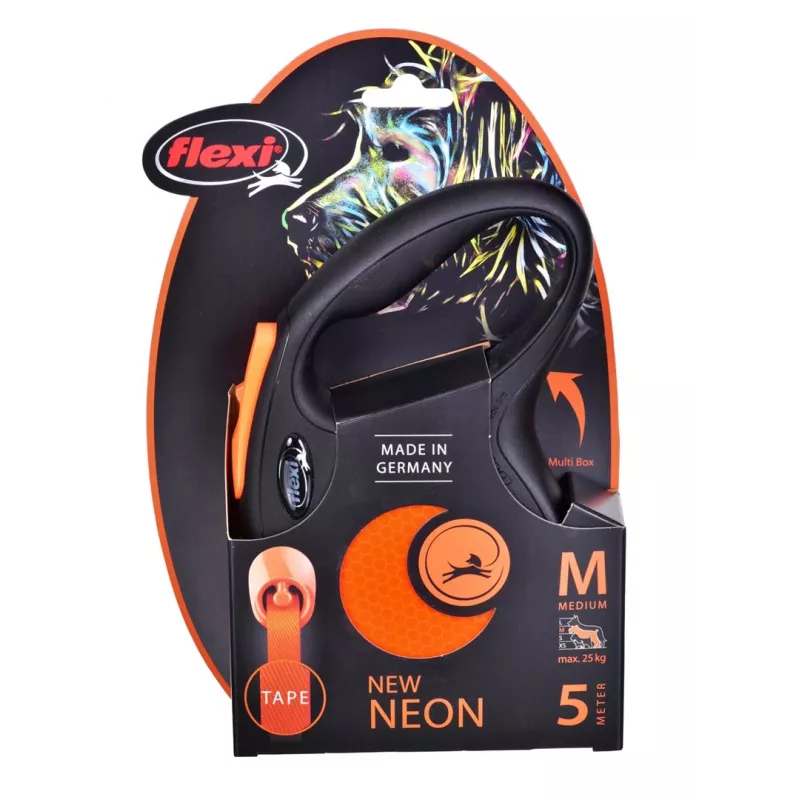 FLEXI neu Neon M - Automatische Hundeleine - 5 m