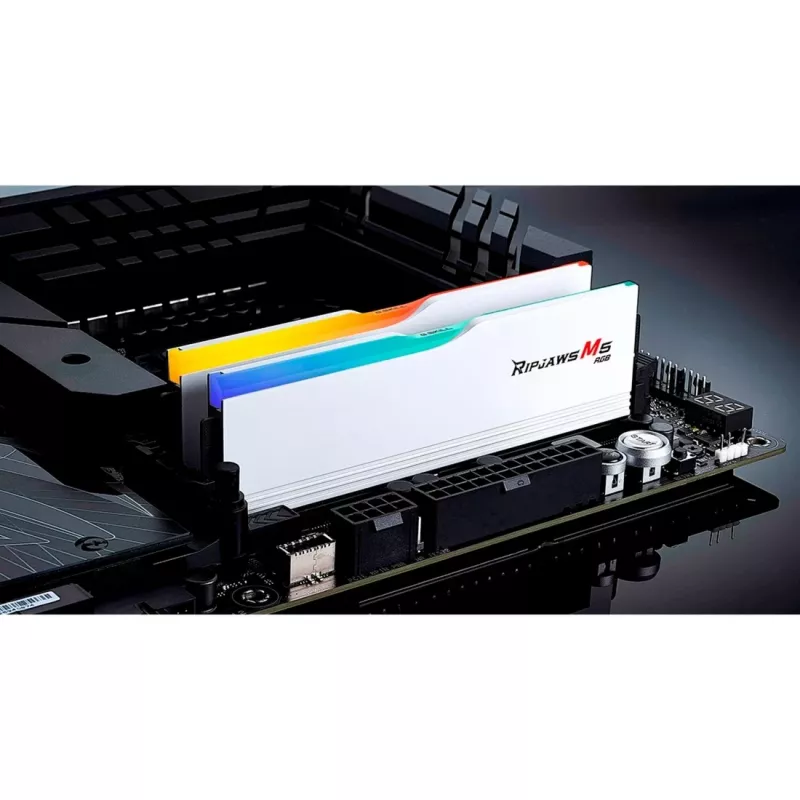 DIMM 64 GB DDR5-5200 (2x 32 GB) Dual-Kit, Speicher Weiß, F5-5200J4040A32GX2-RM5RW, Ripjaws M5 RGB, INTEL XMP