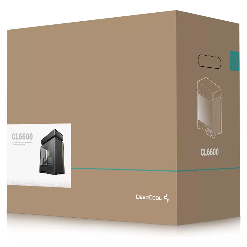 Desktop-PC-Gehäuse DeepCool CL6600 Schwarz — unterstützt ATX/PS2/SFX/SFX-L-Netzteile, 140-mm-Frontlüfter, 120/140-mm-Deckel/Rückseite, 2,5/3,5-Zoll-Laufwerke