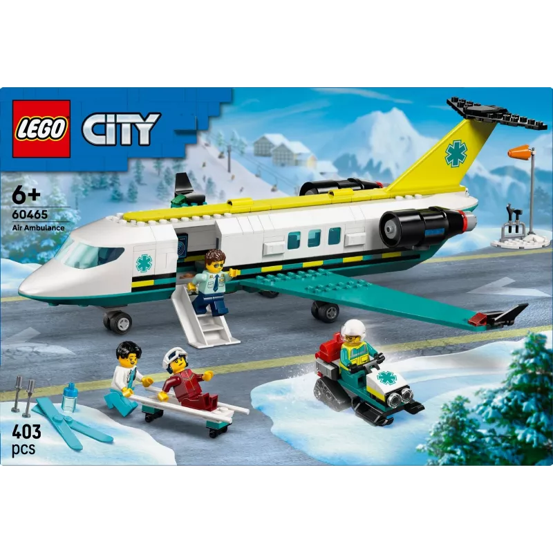 LEGO City Rettungsflugzeug 60465 – kleines Rettungsflugzeug-Bauset, 403 Teile, 4 Minifiguren, Alter 6+