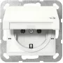 Schuko-Steckdose GIRA System 55, weiß, Tiefe 29 mm